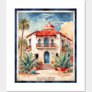 Villa del Carbon Estado de Mexico Vintage Tourism Travel Retro Posters and Art